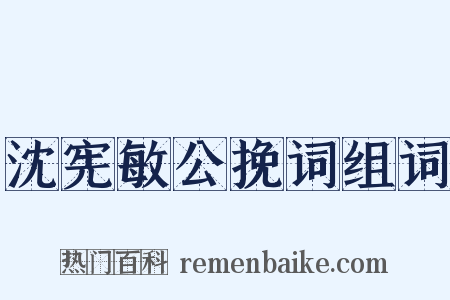 沈宪敏公挽词组词是什么意思的图片